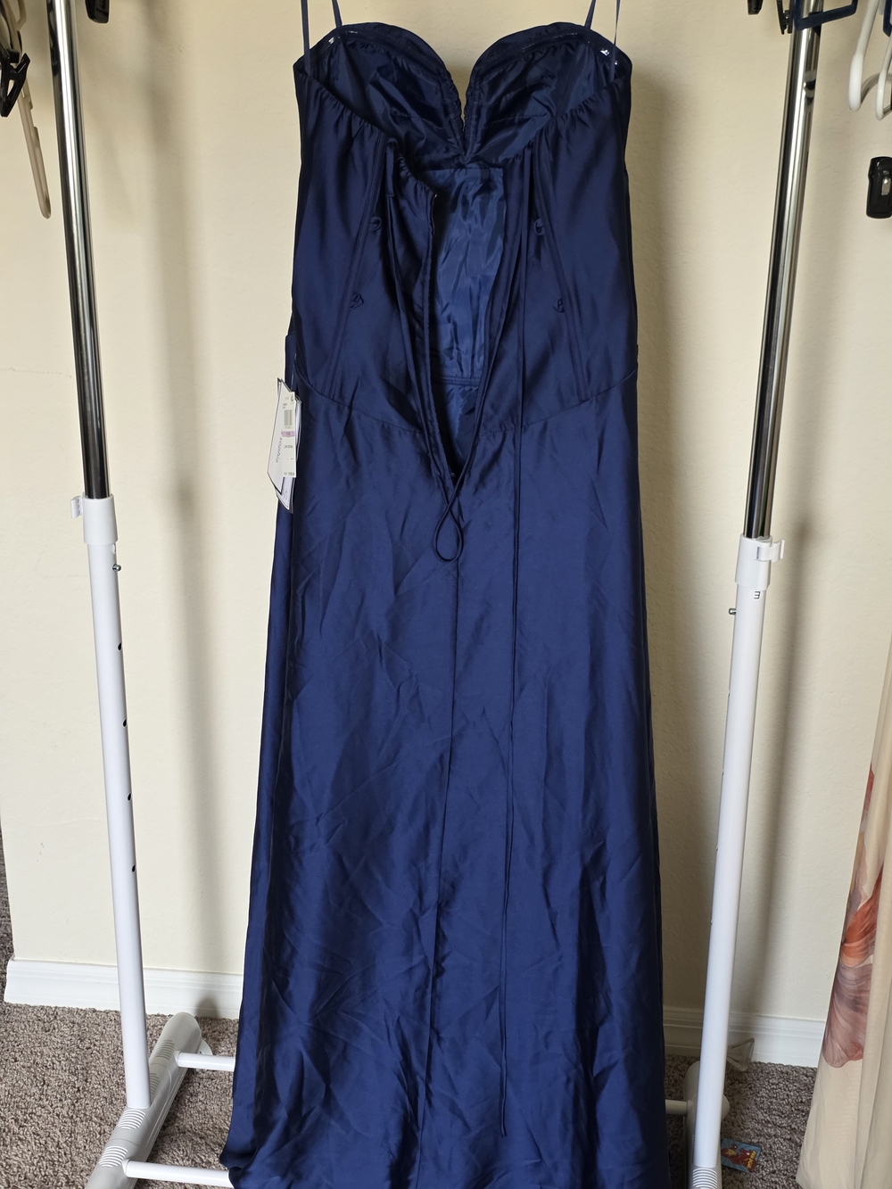 Alex & Sophia Juniors' Strapless V-Notch Slit Skirt Gown Size 11/12 prom(zipper) - Picture 9 of 10